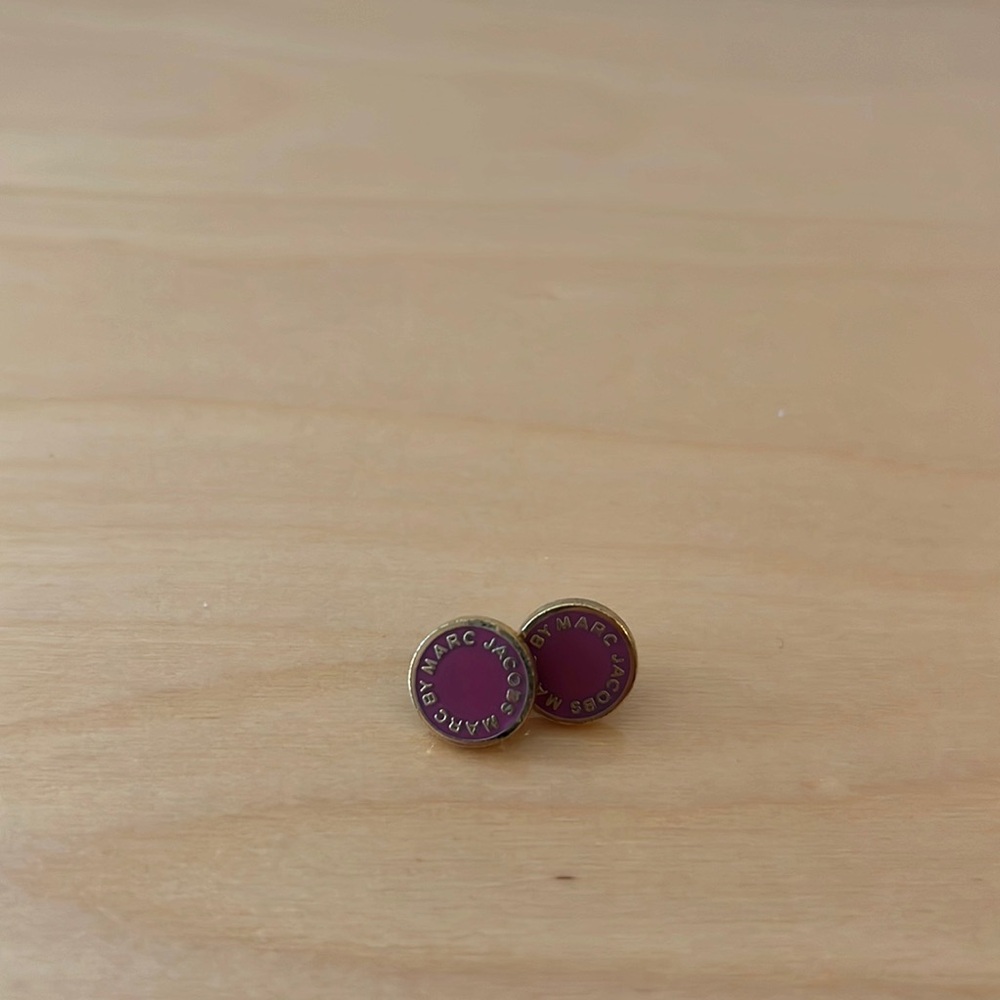Magenta and gold Marc by Marc jacobs earrings